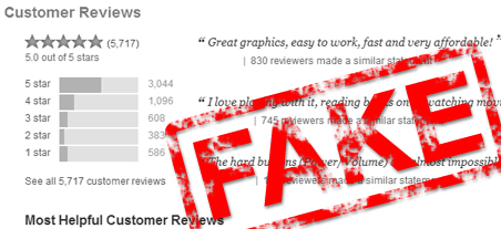 Use of fake reviews -- internet marketing outsourcing