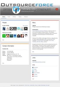 About Page of Google+ -- online marketing outsourcing